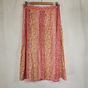 I.N. Studio Skirt Womens Medium Pink Floral Midi Pull On Cottagecore Boho Y2K